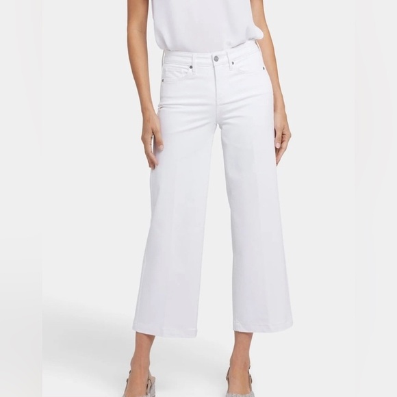 NYDJ HR Major Wide Leg Capri Jean White Lift Tuck Summer Coastal Classic NEW - Picture 1 of 13